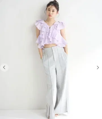 코코딜 COCODEAL 하이웨스트 슬릿 컷 팬츠