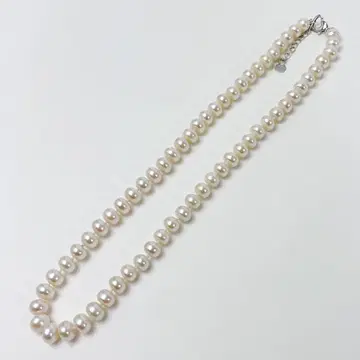 새상품급 진주 담수 펄 목걸이 7.5~8.1mm 화이트 핑크 47cm