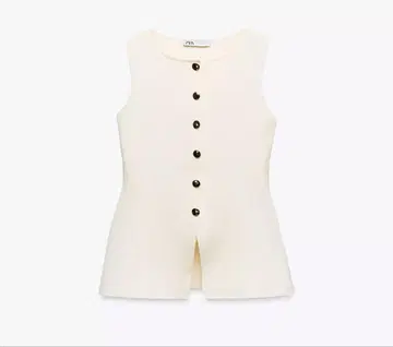 골드 버튼 니트 탑 zara