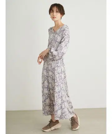 [ emmi atelier ] 소매 볼륨 꽃무늬 원피스