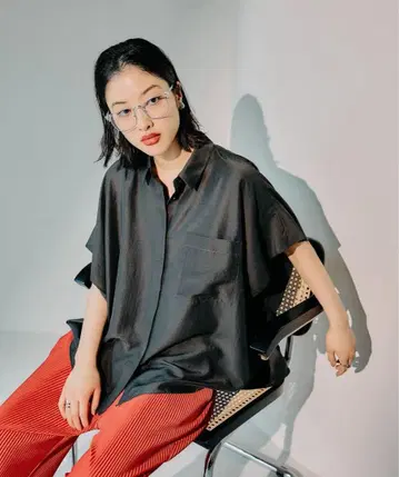 LEPSIM 사라키레 5부 소매 판초 셔츠