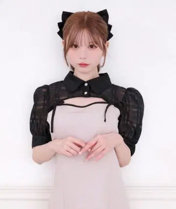 아프레 주르 숏 볼레로 블라우스 블랙 계열 기타 프리 사이즈