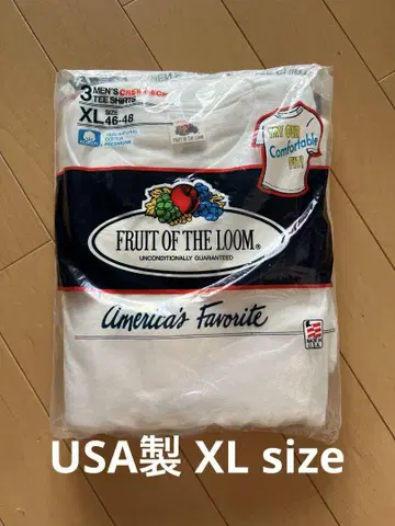 XL 사이즈 FRUIT OF THE LOOM 무지 3P 티셔츠 USA제