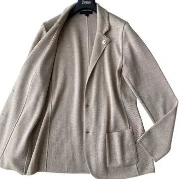 새상품급 LARDINI 니트 테일러드 자켓 부토니에르 L 이탈리아 제