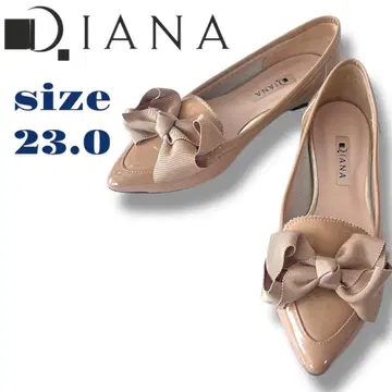 DIANA 플랫슈즈 리본 베이지 23.0cm