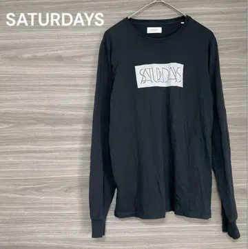 SATURDAYS [S] 블랙 로고 긴팔 셔츠 면 100%