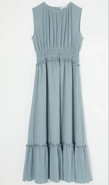 MOUSSY WAIST SHIRRING CUT 드레스 라이트 블루