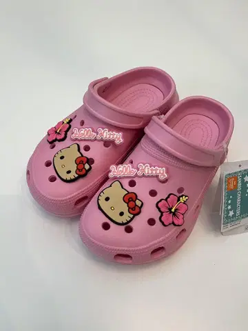 새상품 M 사이즈 일광화상 키티 산리오 샌들 핑크 23-23.5cm