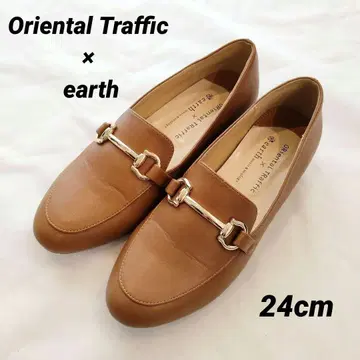 오리엔탈 트래픽 x earth 로퍼 브라운 24cm