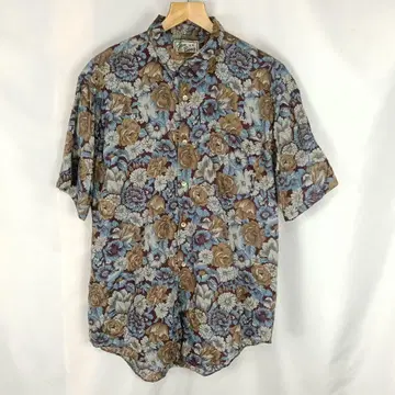 GEM BONY 알로하 셔츠 L 하이비스커스 올 패턴 레이온 B3282