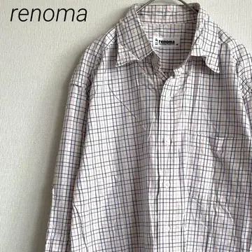 renoma 셔츠 긴팔 체크 무늬 가슴 포켓 심플 캐주얼 겉옷