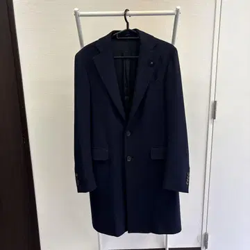 LARDINI 체스터 코트 네이비