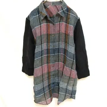 Gabardine K.T 개버딘 케이티 린넨 튜닉 체크 무늬