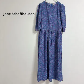 Jane Schaffhausen 꽃무늬 롱 원피스 퍼프 슬리브 오분 소매
