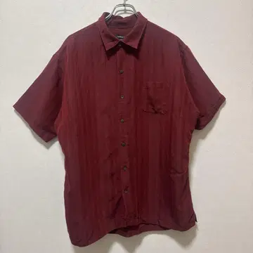 Van Heusen 오픈 카라 셔츠 XL 레이온 혼방 올 패턴 보르도