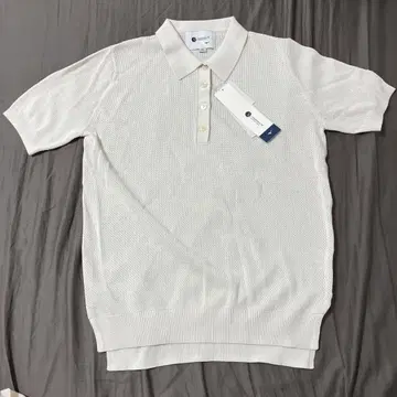 새상품 Mizuno 반팔 피케 셔츠 M 화이트