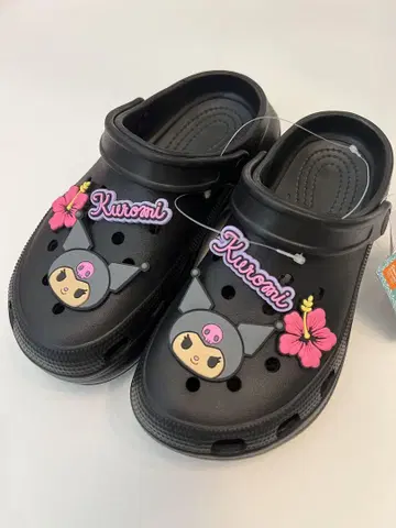 새상품 L 사이즈 일광화상 쿠로미 산리오 샌들 블랙 23.5-24cm