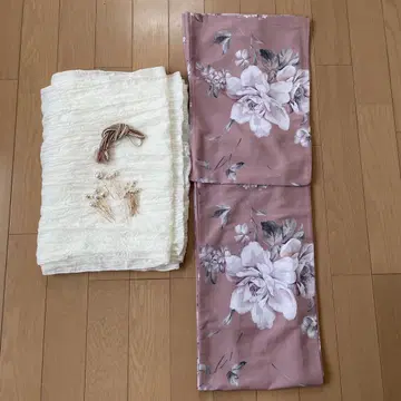 꽃무늬 유카타 오비 머리 장식 세트