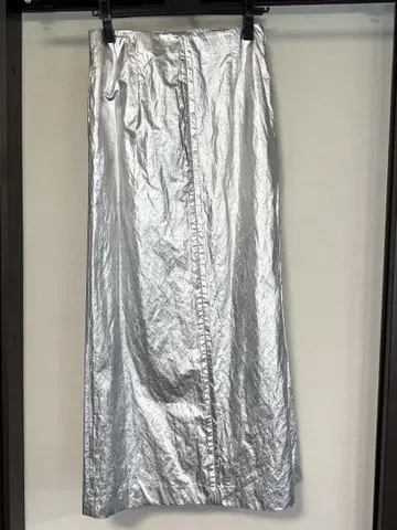 택 포함 실버 타이트 스커트