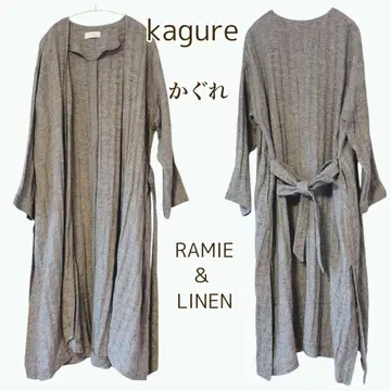 카구레 kagure 라미 린넨 린넨 롱 가운 코트 가디건 겉옷