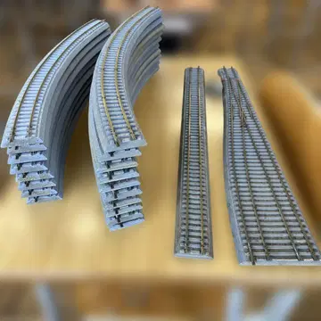 HO 게이지 커브 레일 세트 R=610mm 18개 직선 1개 분기 1개