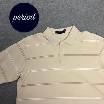 P2096 NAUTICA 보더 로고 반팔 피케 셔츠
