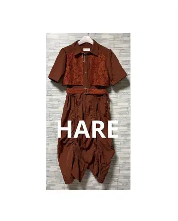 새상품 미사용 HARE 하레 롱 반팔 원피스 오렌지 F