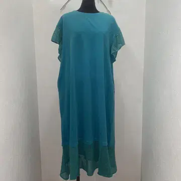 루피리안 에메랄드 그린 메쉬 슬리브 티셔츠 원피스 새상품