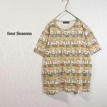 four Seasons 티셔츠 반팔 올 패턴 컷소 고대 그림 M L