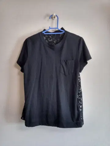 sacai 사카이 백 레이스 티셔츠 포켓 T셔츠