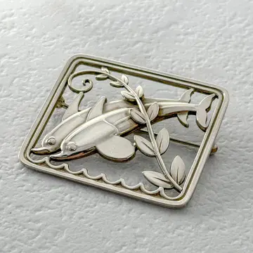 GEORG JENSEN 브로치 251 돌고래 리프 실버 925