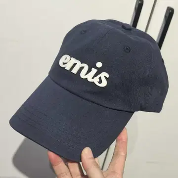 emis 자수 로고 야구 모자 네이비