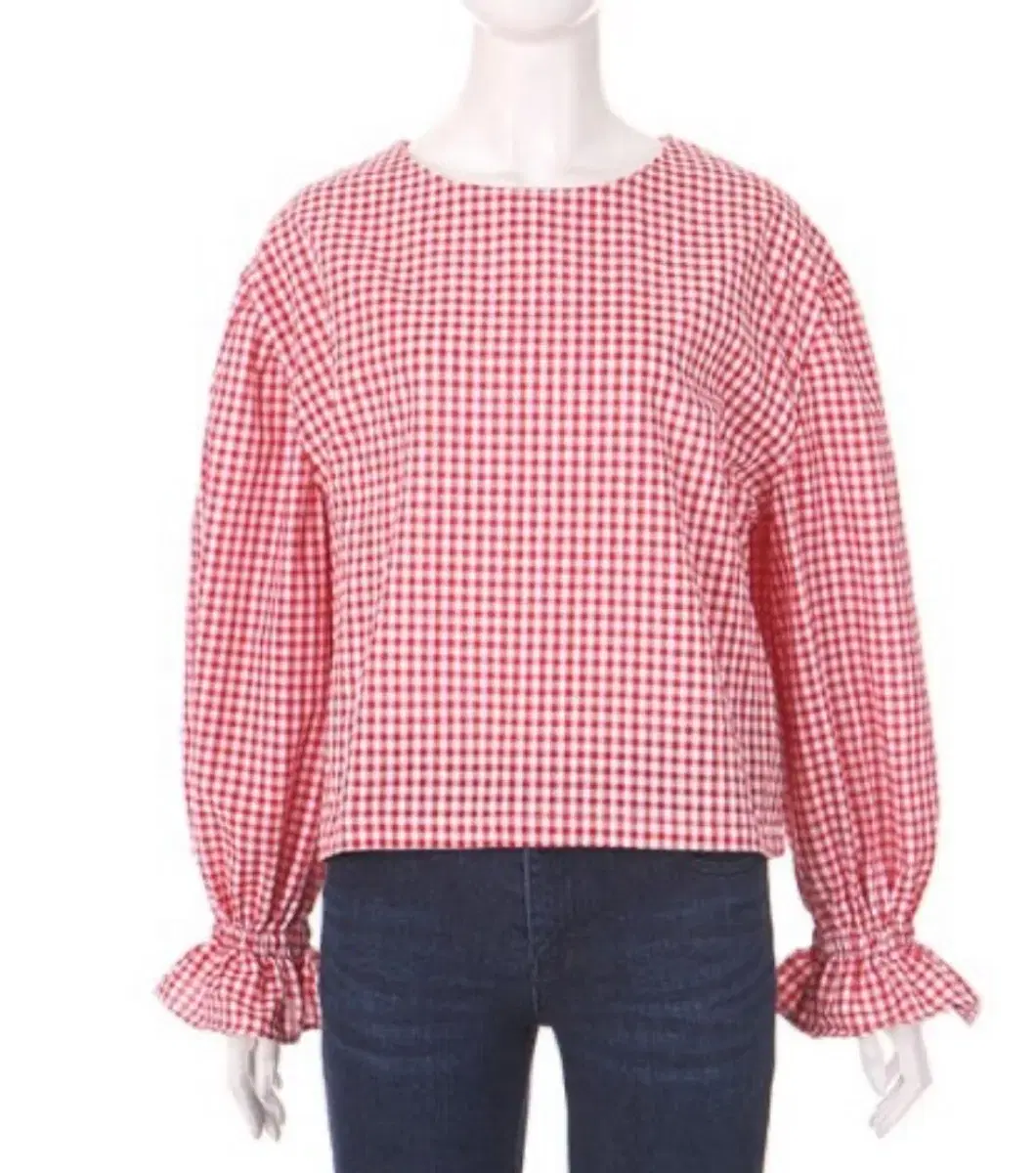 코인코즈 레드체크 블라우스