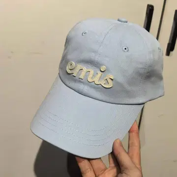 emis 자수 로고 스카이블루 야구 모자