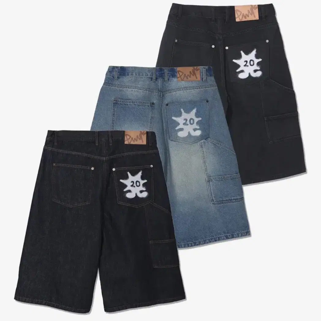 ★ Phyps Department★ Bermuda Cargo Denim Pants Blue PFM1DP Bermuda Cargo Denim Pants_Black - PHYPS HOME