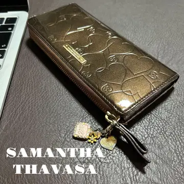 SAMANTHA THAVASA 사만다 타바사 브라운 에나멜 장지갑