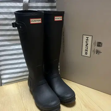 헌터 WOMENS ORG TALL 롱 레인 부츠 EU37 네이비