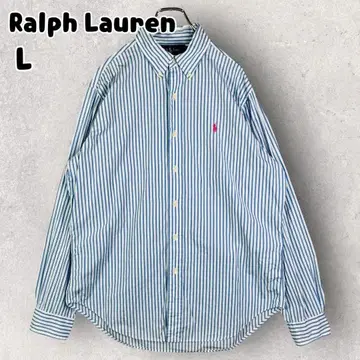 Ralph Lauren 긴팔 셔츠 L 스트라이프 클래식 핏 블루