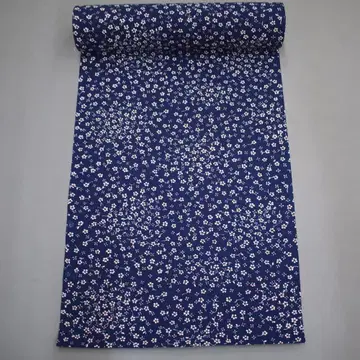 M627-10 새상품 폴리에스테르 코몬 기모노 옷감 네이비 꽃무늬
