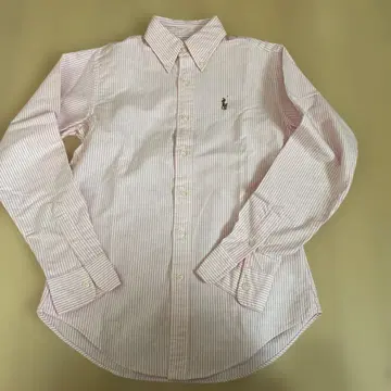 Ralph Lauren 핑크 스트라이프 버튼 다운 긴팔 셔츠 랄프 로렌
