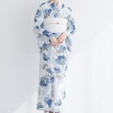 유카타 꽃 파랑