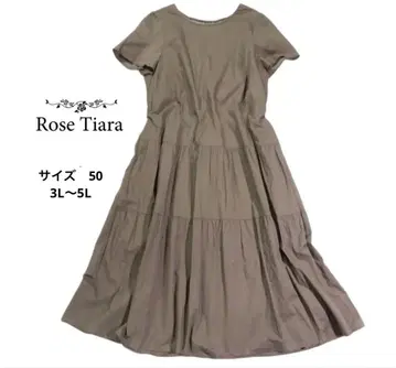 Rose Tiara 빅 사이즈 50 백 리본 티어드 원피스