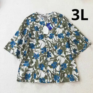 새상품 MAJUN 마준 카리유시 의류 꽃무늬 셔츠 XXL 3L 블라우스