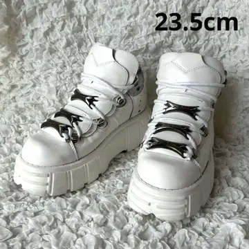 통굽 스니커즈 화이트 23.5cm 하이컷