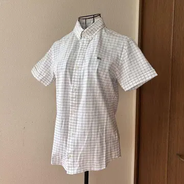 새상품급 Lacoste 반팔 체크 셔츠 체크 무늬 골프 셔츠