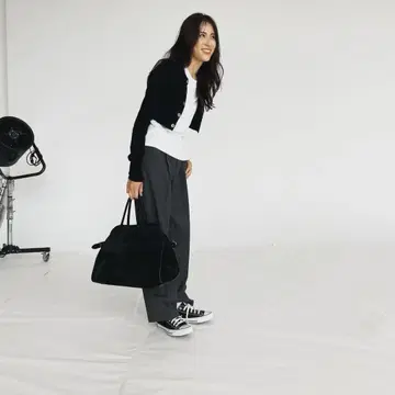#Newans 허리 조절 가능 와이드 팬츠 사사카와 유리 콜라보 울