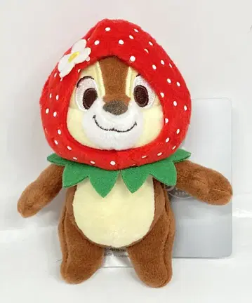디즈니 스토어 플러시 키체인 칩(딸기)