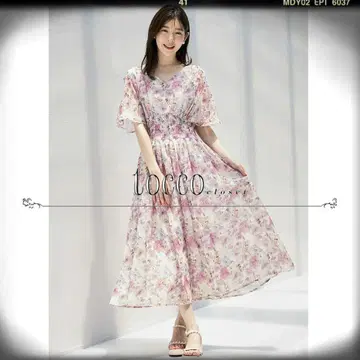 [익명 배송] tocco closet 시어 자카드 플라워 원피스