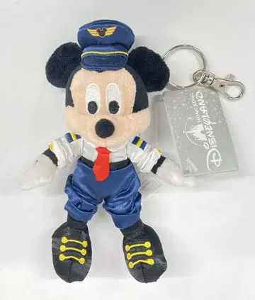 홍콩 디즈니랜드 플러시 키체인 미키 (파이롯트) HKDL