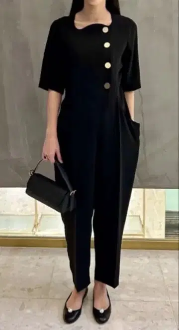 UNITED ARROWS 유나이티드 애로우즈 버튼 올인원 38 블랙